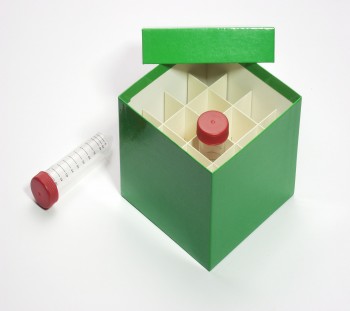 CellBox Maxi Kryobox (Karton standard) 4x4 Fächer, grün, Höhe 128 mm