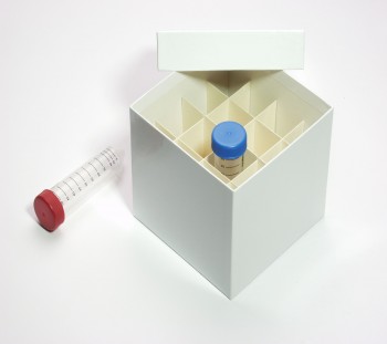 CellBox Maxi Kryobox (Karton spezial) 4x4 Fächer, weiss, Höhe 128 mm