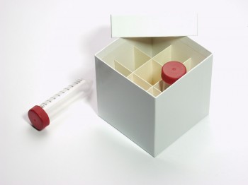 CellBox Mini Kryobox (Karton standard) 3x3 Fächer, weiss, Höhe 128 mm