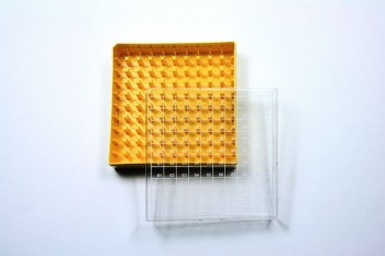 Kryo 100 Kryobox (PC) 10x10 Fächer, gelb, Höhe 52 mm fix