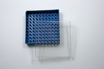 Kryo 100 Kryobox (PC) 10x10 Fächer, blau, Höhe 52 mm fix