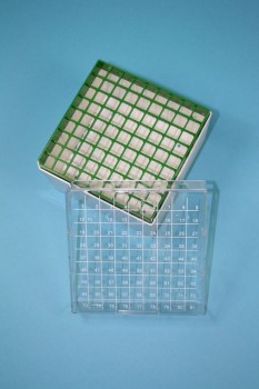 Kryo 81H Kryobox (PC) 9x9 Fächer, grün, Höhe 95 mm fix