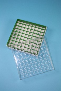 Kryo 81 Kryobox (PC) 9x9 Fächer, grün, Höhe 52 mm fix