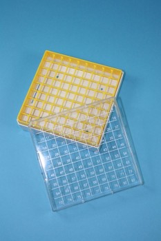 Kryo 81 Kryobox (PC) 9x9 Fächer, gelb, Höhe 52 mm fix