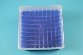 EPPi 75 Kryobox (PP) 9x9 Fächer, neon-blau, Höhe 75 mm fix