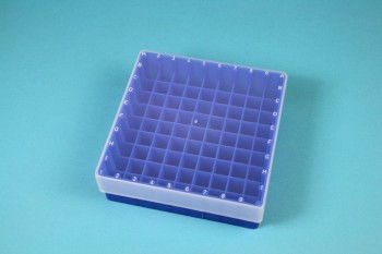 EPPi 45 Kryobox (PP) 9x9 Fächer, neon-blau, Höhe 45-53 mm variabel