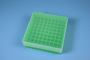 EPPi 45 Kryobox (PP) 9x9 Fächer, neon-grün, Höhe 45-53 mm variabel