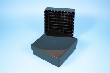 EPPi 50 Kryobox (PP) 9x9 Fächer, black/black, Höhe 52 mm fix
