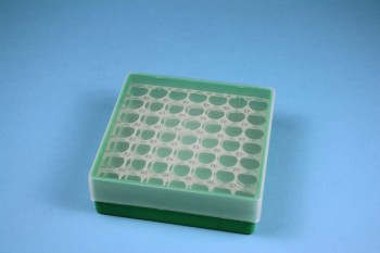EPPi 45 Kryobox (PP) 7x7 Löcher, grün, Höhe 45-53 mm variabel