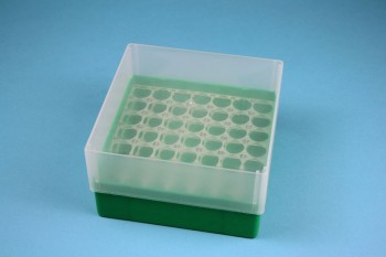 EPPi 75 Kryobox (PP) 7x7 Löcher, grün, Höhe 75 mm fix