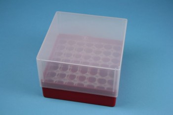 EPPi Kryobox 95 / 7x7 Löcher, rot, Höhe 95 mm fix