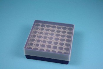 EPPi 45 Kryobox (PP) 7x7 Löcher, violett, Höhe 45-53 mm variabel