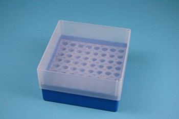 EPPi 75 Kryobox (PP) 8x8 Löcher, blau, Höhe 75 mm fix