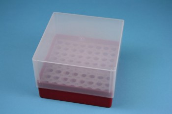 EPPi Kryobox 95 / 8x8 Löcher, rot, Höhe 95 mm fix