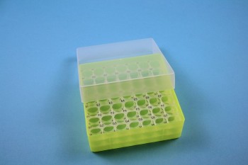 EPPi 45 Kryobox (PP) 7x7 Löcher, neon-gelb, Höhe 45-53 mm variabel