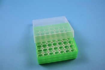 EPPi 45 Kryobox (PP) 7x7 Löcher, neon-grün, Höhe 45-53 mm variabel
