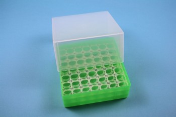 EPPi Kryobox 95 / 7x7 Löcher, neon-grün, Höhe 95 mm fix
