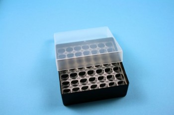 EPPi 45 Kryobox (PP) 7x7 Löcher, schwarz, Höhe 45-53 mm variabel