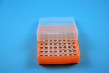 EPPi 45 Kryobox (PP) 8x8 Löcher, neon-orange, Höhe 45-53 mm variabel