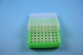 EPPi 50 Kryobox (PP) 8x8 Löcher, neon-grün, Höhe 52 mm fix
