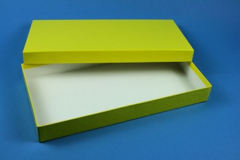 ALPHA 32 lang2 Kryobox (Karton spezial) ohne Facheinteilung, gelb, Höhe 32 mm