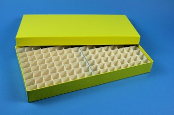 ALPHA 32 lang2 Kryobox (Karton spezial) 13x26 Fächer, gelb, Höhe 32 mm