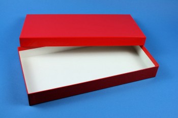 ALPHA 32 lang2 Kryobox (Karton standard) ohne Facheinteilung, rot, Höhe 32 mm