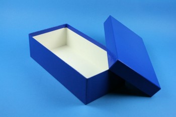 ALPHA 75 lang2 Kryobox (Karton standard) ohne Facheinteilung, blau, Höhe 75 mm