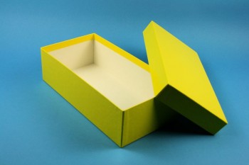 ALPHA 75 lang2 Kryobox (Karton standard) ohne Facheinteilung, gelb, Höhe 75 mm