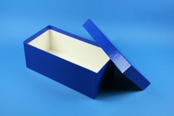 ALPHA 100 lang2 Kryobox (Karton standard) ohne Facheinteilung, blau, Höhe 100 mm
