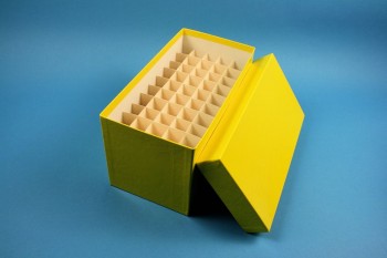 CellBox Mini lang Kryobox (Karton spezial) 5x10 Fächer, gelb, Höhe 128 mm