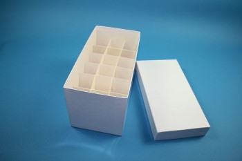 CellBox Mini lang Kryobox (Karton spezial) 3x6 Fächer, weiss, Höhe 128 mm