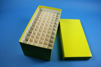 CellBox Maxi lang Kryobox (Karton standard) 6x12 Fächer, gelb, Höhe 128 mm