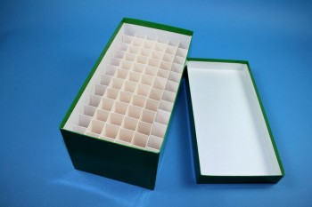 Cell Kryobox Maxi lang / 6x12 Fächer, grün, Höhe 128 mm