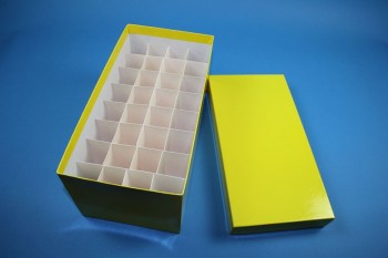 CellBox Maxi lang Kryobox (Karton standard) 4x8 Fächer, gelb, Höhe 128 mm