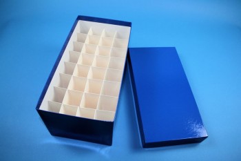 CellBox Maxi lang Kryobox (Karton standard) 4x8 Fächer, blau, Höhe 128 mm