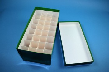 CellBox Maxi lang Kryobox (Karton spezial) 4x8 Fächer, grün, Höhe 128 mm