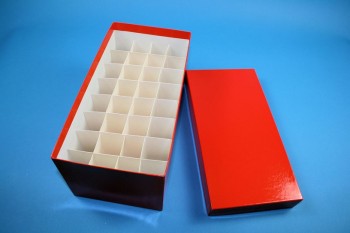 CellBox Maxi lang Kryobox (Karton spezial) 4x8 Fächer, rot, Höhe 128 mm