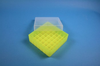 EPPi 45 Kryobox (PP) 7x7 Fächer, neon-gelb, Höhe 45-53 mm variabel