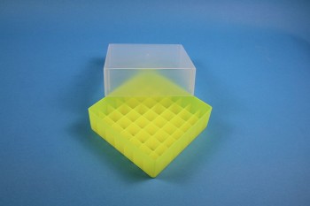EPPi 75 Kryobox (PP) 7x7 Fächer, neon-gelb, Höhe 75 mm fix