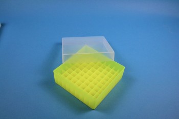 EPPi Kryobox 45 / 9x9 Fächer, neon-gelb, Höhe 45-53 mm variabel