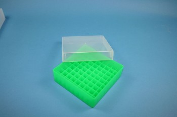 EPPi 50 Kryobox (PP) 9x9 Fächer, neon-grün, Höhe 52 mm fix