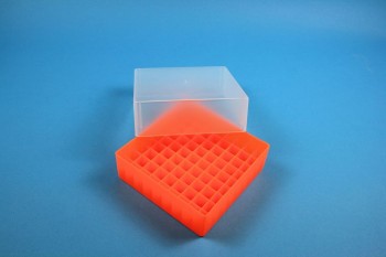 EPPi 75 Kryobox (PP) 9x9 Fächer, neon-orange, Höhe 75 mm fix