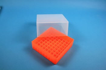 EPPi 95 Kryobox (PP) 9x9 Fächer, neon-orange, Höhe 95 mm fix