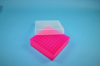 EPPi Kryobox 45 / 9x9 Fächer, neon-rot/pink, Höhe 45-53 mm variabel