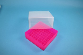 EPPi 95 Kryobox (PP) 9x9 Fächer, neon-rot/pink, Höhe 95 mm fix