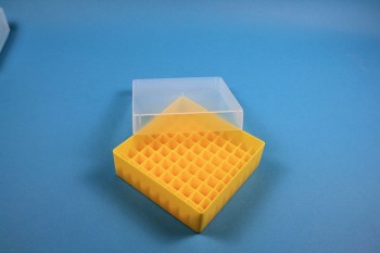 EPPi 50 Kryobox (PP) 9x9 Fächer, gelb, Höhe 52 mm fix