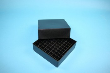 EPPi 75 Kryobox (PP) 9x9 Fächer, black/black, Höhe 75 mm fix