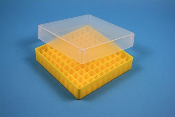 EPPi 37 Kryobox (PP) 10x10 Fächer, gelb, Höhe 37 mm fix