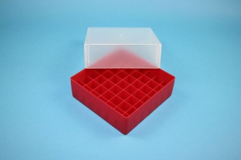 EPPi 75 Kryobox (PP) 7x7 Fächer, rot, Höhe 75 mm fix
